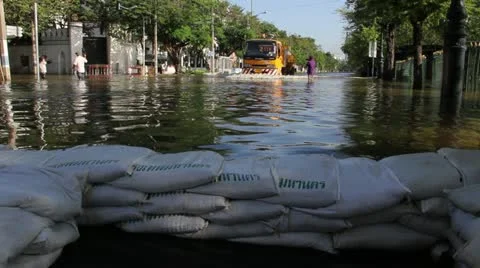 BKK Noi flood 0826 Stock Footage 20642246