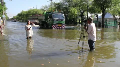 BKK Noi flood 0832 Stock Footage 20642031
