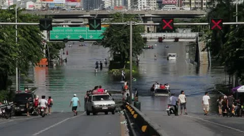 BKK Noi flood 0865 Stock Footage 20644954