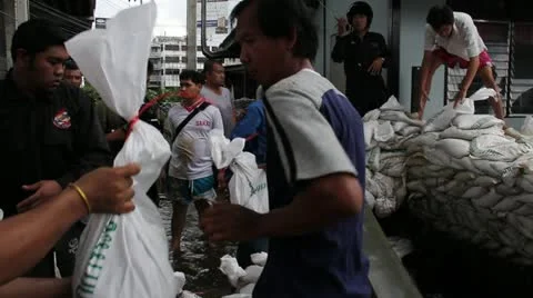 BKK Noi flood 0899 Stock Footage 20733476