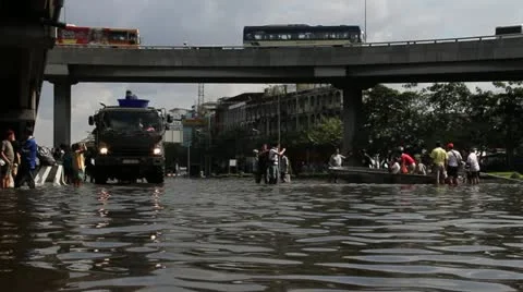BKK Noi flood 1001 Stock Footage 20918657