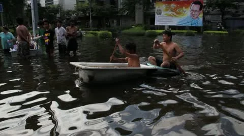 BKK Noi flood 1011 Stock Footage 20919860