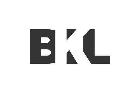 BKL logo design. Initial letter B K L bold font style for tech startups, co.. Stock Illustration