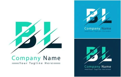 BL Letter Logo Vector Design Concept Elements Stock Illustration