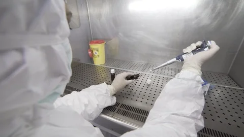 BL3 research laboratory Stock Footage 125401263