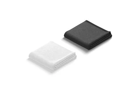 Blaank blank and white folded big towel mockup, side view Stock Illustration