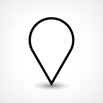 Blabk map pin flat location sign blank circle icon Stock Illustration