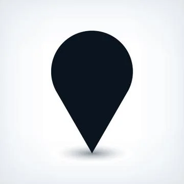 Blabk map pin flat location sign blank circle icon Illustrazione stock