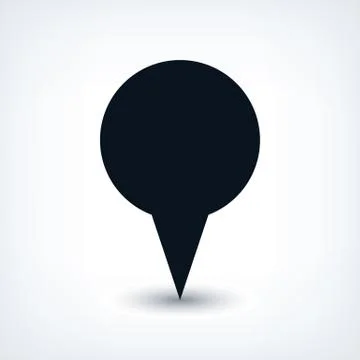 Blabk map pin flat location sign blank circle icon Illustrazione stock