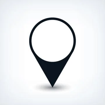 Blabk map pin flat location sign blank circle icon Stock-Illustration