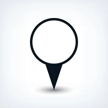 Blabk map pin flat location sign blank circle icon イラスト素材