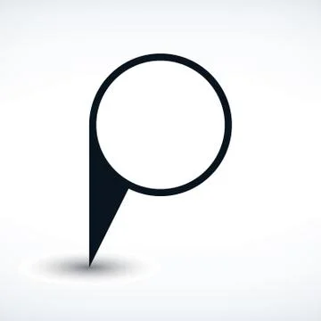 Blabk map pin flat location sign blank circle icon Stock-Illustration