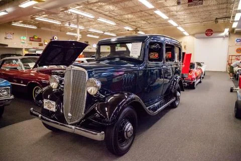 Black 1935 Chevrolet Suburban displayed at the Muscle Car City museum. Stock Photos