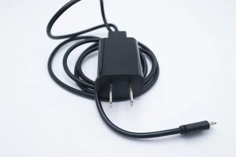 Black 2 pin electric socket Foto stock