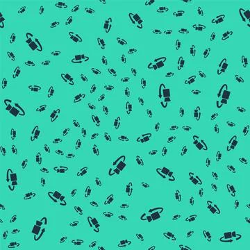 Black 360 degree view icon isolated seamless pattern on green background 库存插图