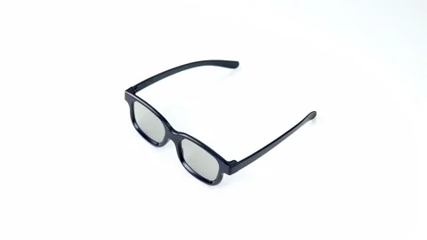 Black 3D Glasses on white background 4K Stock Footage 234509967