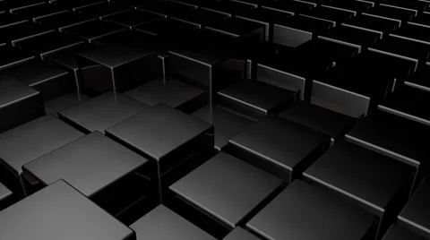 Black 3d glossy cubes smoothly going up and down - abstract background clip Stock Footage 55256054