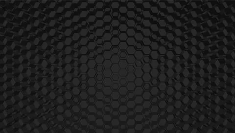 Black 3D hexagon grid tech background, vector illustration Stock Illustration
