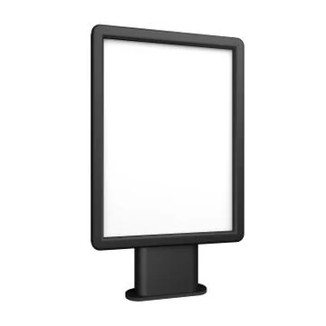 Black 3D illustration light box citylight mockup isolated on white. Stock-Illustration