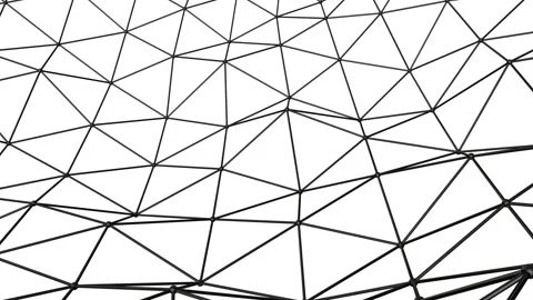 Black 3D mesh abstractly moves on a white background. looped animation. 3d rende Stock Footage 140292265