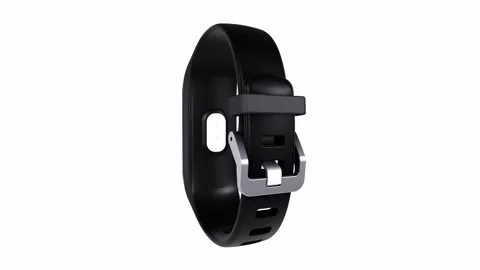 Black 3D model of a modern smartwatch with vibrant screen Stock Footage 285060338