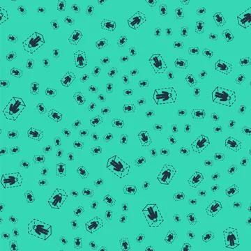Black 3d modeling icon isolated seamless pattern on green background. Augmented Illustrazione stock