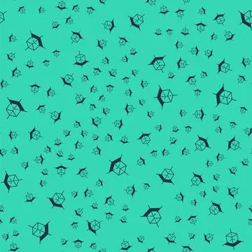 Black 3d modeling icon isolated seamless pattern on green background. Augmented 스톡 일러스트