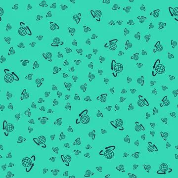 Black 3d modeling icon isolated seamless pattern on green background. Augment Illustrazione stock