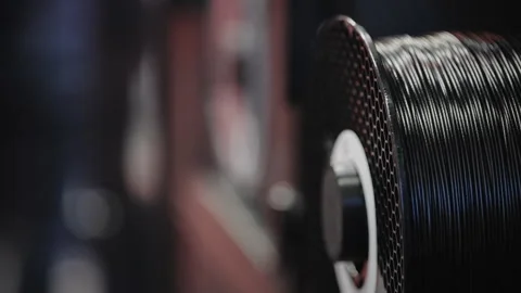 Black 3D Printer Filament Spool Feeding Material for Additive Manufacturing Stockbeeldmateriaal 348419665