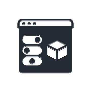 Black 3D printer icon isolated on white background. 3d printing.  Vector Stock Illustration