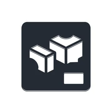 Black 3D printer icon isolated on white background. 3d printing.  Vector Stock Illustration
