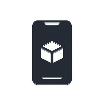 Black 3D printer software icon isolated on white background. 3d printing.  .. Illustrazione stock