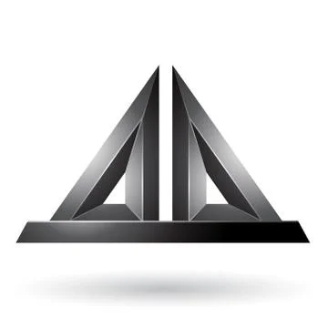 Black 3d Pyramidical Embossed Shape Vector Illustration Stock Illustration