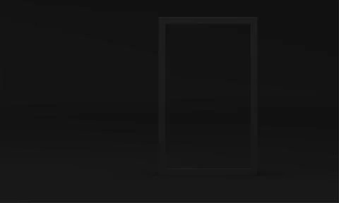 Black 3d rectangle frame at dark studio background space for product presen.. Stock Illustration