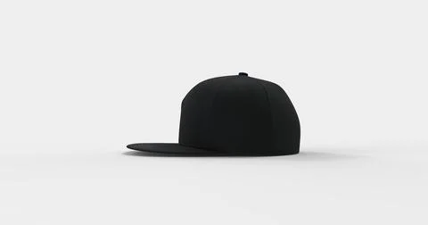 Black 3d render cap Stock Illustration