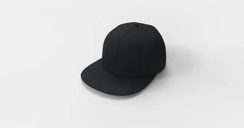 Black 3d render cap Stock Illustration