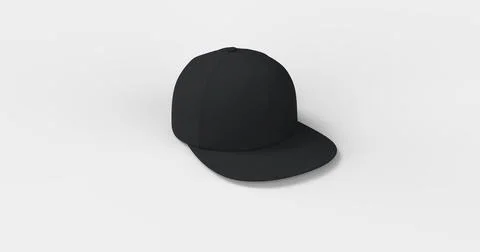 Black 3d render cap Stock Illustration