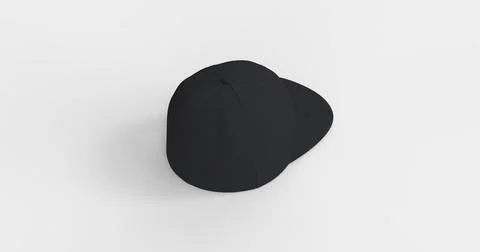 Black 3d render cap Stock Illustration