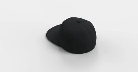 Black 3d render cap Stock Illustration