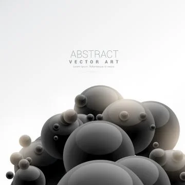 Black 3d sphere molecules background Stock Illustration