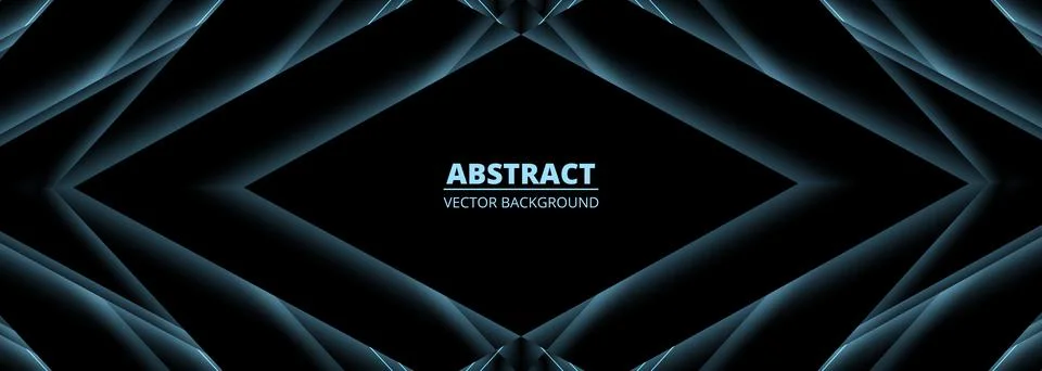 Black 3D technology modern abstract background with neon frames. Stock Illustration