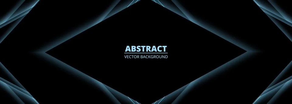 Black 3D technology modern abstract background with neon frames. Stock Illustration