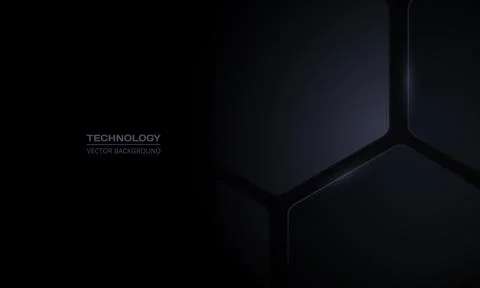 Black 3D vector hexagonal technology abstract background. Abstract modern イラスト素材
