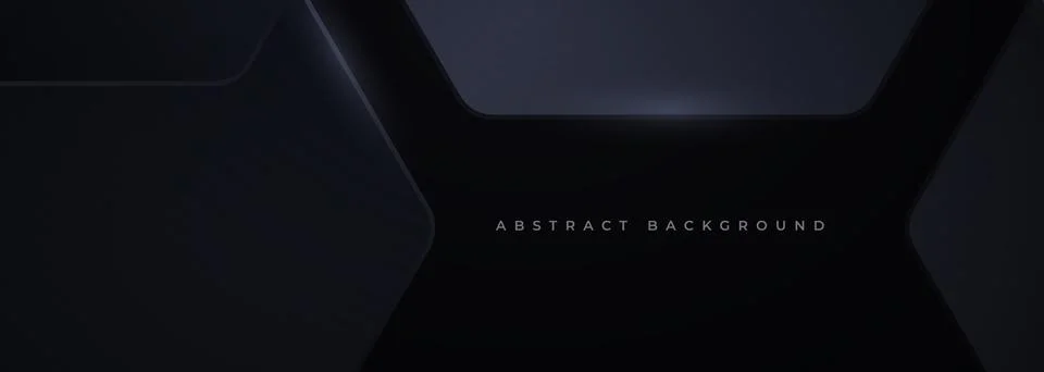 Black 3D vector hexagonal technology wide abstract background. Abstract modern イラスト素材