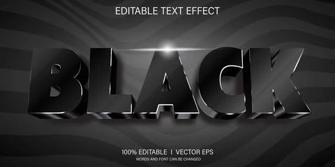 Black 3d vector text effect with modern style design Stock Illustration