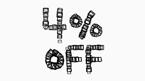 Black 4 Percent Off Animation On White Background For Sale And Business Concept Stock Footage 325506220
