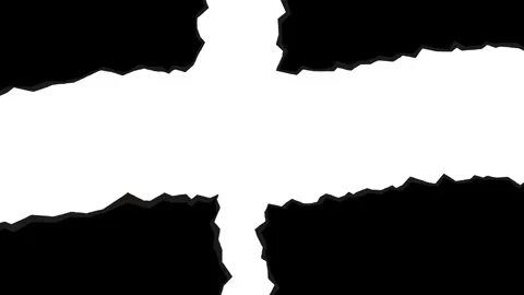 Black 4 pieces torn paper stop motion transition animation opening and closing. Stock Footage 321315049