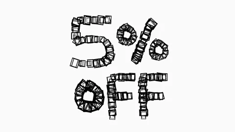 Black 5 Percent Off Animation On White Background For Sale And Business Concept Stock Footage 325506672