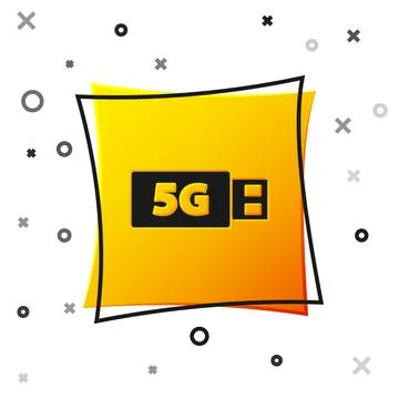 Black 5G modem for fast mobile Internet icon isolated on white background. Gl Illustrazione stock