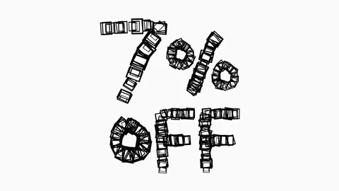 Black 7 Percent Off Animation On White Background For Sale And Business Concept Stock Footage 325506678